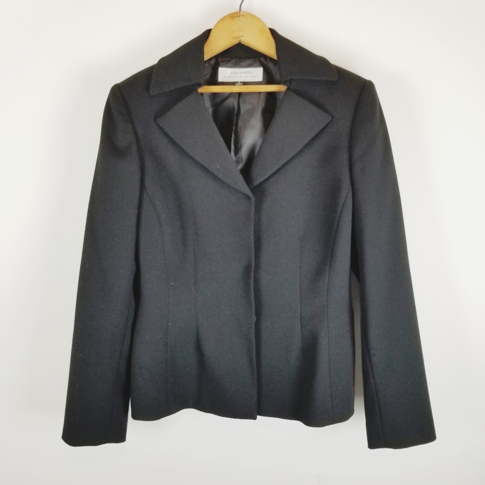 Tahari black career work blazer size 6